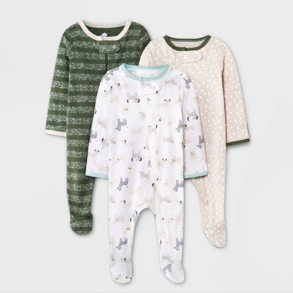 NWT Baby Footed Onesies 3pk